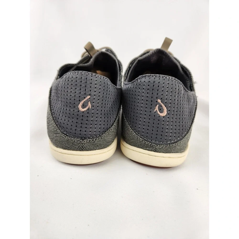 OluKai Men's Nohea Moku Sneaker‎ Size 9.5 Grey Shoes Slip On Loafer Boat Beach